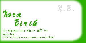 nora birik business card